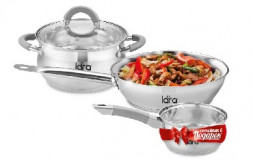 НАБОРЫ ПОСУДЫ ИЗ НЕРЖАВЕЮЩЕЙ СТАЛИ LARA LR02-110 PROMO ПОДАРОК LARA LR04-36 500мл