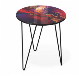 Столик журнальный SHEFFILTON SHT-CT27 стекло/металл амарантовый/черный муар (246127)