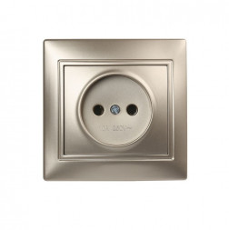 Розетка SMARTBUY (SBE-01c-10-S1-N-c) Венера, 1-местная, шампань