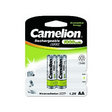 Аккумулятор CAMELION (6181) AA-1000mAh Ni-Cd BL-2 (NC-AA1000BP2, аккумулятор,1.2В)