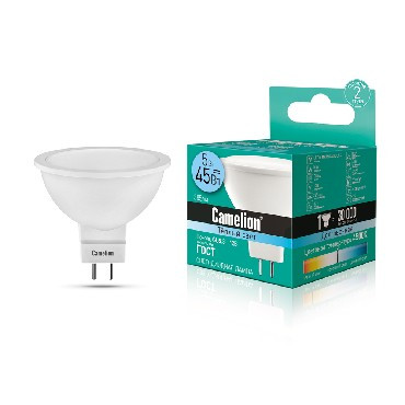 Лампа светодиодная CAMELION (12026) LED5-MR16/845/GU5.3 (Эл.лампа светодиодная 5Вт 12В AC/DC)