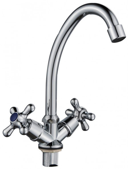 Смеситель GOTA ROCIO G095310-GOTA Barcelona Смеситель д/кухни с 2-мя рукоятками с высоким изливом, креп. гайка