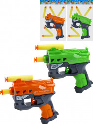 Игрушка NO NAME Бластер Космический выстрел (21х16х4,5 см) (3 софт-патрона, цвет микс,в пакете) ( Арт. 2206044)