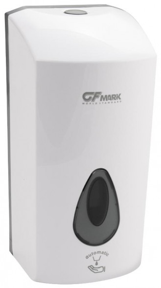 Дозатор д/жидкого мыла GFMARK 6393 Дозатор Сенсорный, для жидкого мыла, пластик АБС, Белый, большой, с глазком-капля, 1000 мл, ДхГхВ(145х140х280)мм