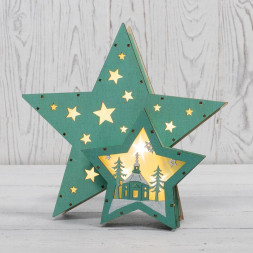 Гирлянда NEON-NIGHT (504-019) Деревянная фигура с подсветкой Домик Звездочета 26х7х25 см