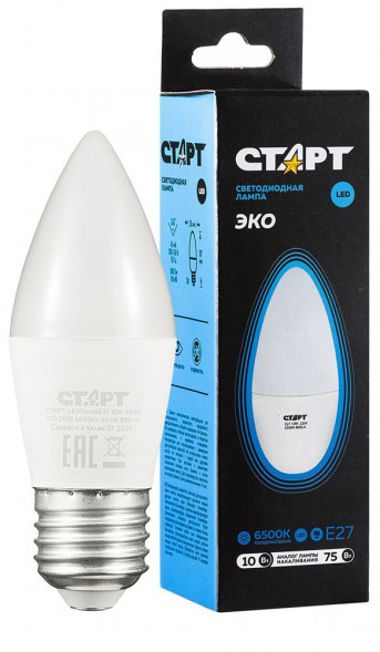 Лампа СТАРТ LEDCANDLEE27 10W 65 WS