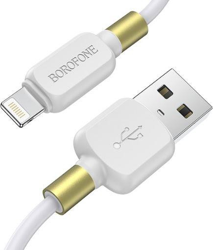 Кабель BOROFONE (6931474753137) BX59mUSB 2.4A microUSB белый - 1,0m