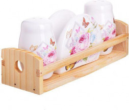 Набор для специй LORAINE 26317 белый/ розовый/ голубой/зеленый