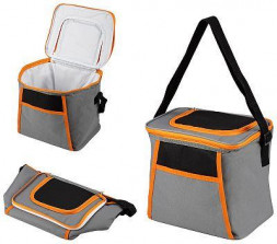 Термосумка ECOS Термосумка PC2207, 12л, р-р: 26x20x24см, цвет: серо-оранжевый 104569