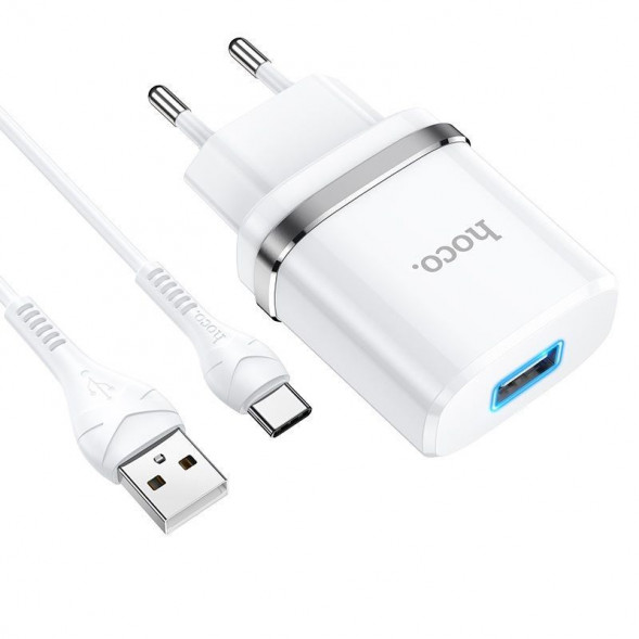 СЗУ HOCO (6931474730985) N1 1USB 2.4A TYPE-C 1м белый