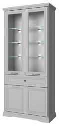 Модульная мебель АНРЭКС VALENCIA Шкаф с витриной 2V2D1S Н. Цвет СЕРЫЙ (3 уп.)
