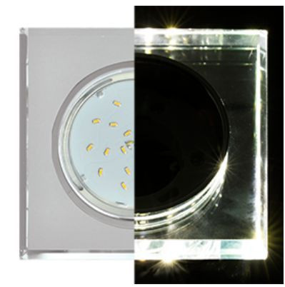 встраиваемый светильник ECOLA SM53SNECH GX53 H4 LD5311 GLASS хром