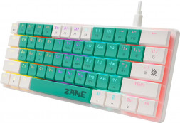 Клавиатура DEFENDER (45087) Zane GK-089 RU,зелен/бел,61кн,1.5м,LowRed