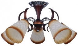 Светильник потолочный ESCADA 208/5PL потолочный, хром/коричневый