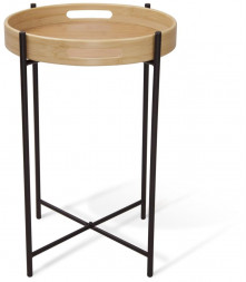 Столик журнальный SHEFFILTON SHT-CT30 металл/дерево черный муар/прозрачный лак 224825