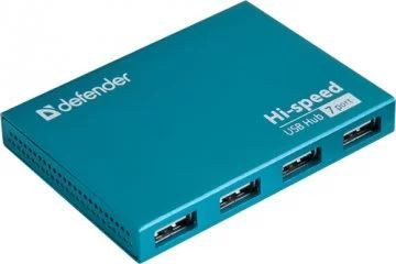 USB хаб DEFENDER (83505) Septima Slim USB2.0, 7портов,блок питания2A