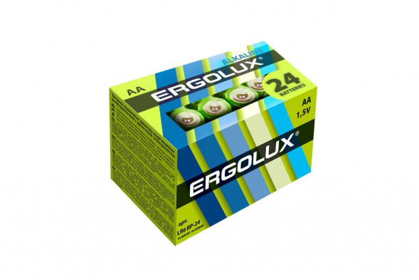 Элементы питания ERGOLUX (14212) LR6 Alkaline BP-24 (LR6 BP-24, батарейка,1.5В)