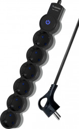 Удлинитель КОСМОС YKsm3m-6g-Z-V10A-B Черный/серый