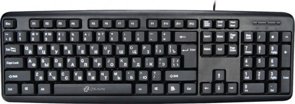 Клавиатура проводная ОКЛИК 180V2 черный USB