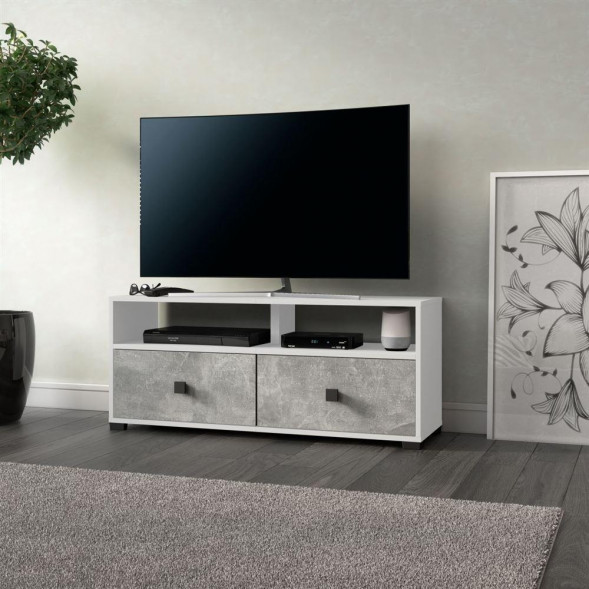 Тумба ТВ БИТЕЛ СОНИ Белый/ Ателье светлое (1 кор.)