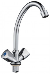 Смеситель GOTA ROCIO G096310-GOTA Ronda Cмеситель д/кухни с 2-мя рукоятками с высоким изливом, креп. гайка