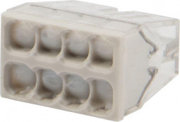 Клемма REXANT (07-5230-6) Экспресс-клемма с пастой СМК 2273-248, 8-проводная 0.5-2.5 мм , прозрачная, блистер (6 шт./уп.)