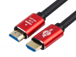 Кабель HDMI ATCOM (AT5940) Кабель HDMI 1М (Red/Gold, в пакете) VER 2.0