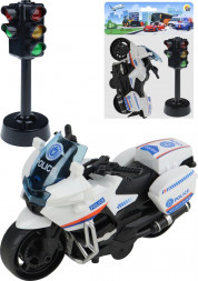 Игрушка РЫЖИЙ КОТ Мотоцикл в наборе со светофором 16.5х5х21см ( Арт. И-8786)