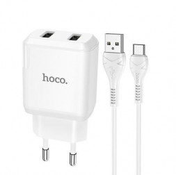 СЗУ HOCO (6931474740595) N7 2USB 2.1A MICRO USB 1м белый