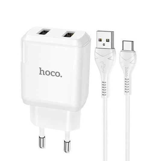 СЗУ HOCO (6931474740595) N7 2USB 2.1A MICRO USB 1м белый