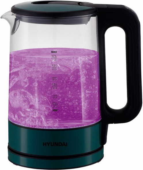 Чайник HYUNDAI HYK-S4805 1.7л. 2200Вт темно-зеленый (стекло/пластик)