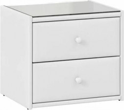 Тумба прикроватная BONMEBEL Тумба прикроватная Куба кожзам: белый (1 пак.)