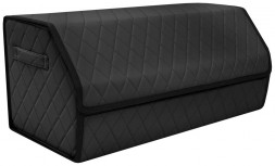 Саквояж-органайзер STVOL STO08 в багажник, экокожа, черный/черный ромб, 60*30*30 см