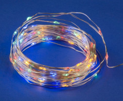 Гирлянда UNIEL (UL-00005483) ULD-S1000-100/SCB/3AA MULTI IP20 DEW Гирлянда светодиодная на батарейках 3AA (не в/к), Роса , 10м. 100 светодиодов. Разноцветный