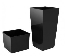 Кашпо PROSPERPLAST Кашпо URBI SQUARE DURS265-S433 антрацит 2пр 11 и 26,6л