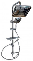 Душевая стойка GFMARK 3063 Стойка душевая тропический душ с двумя лейками, квадратная большая 30 см из нержавеющей стали с АВТОМАТИЧЕСКИМ переключением