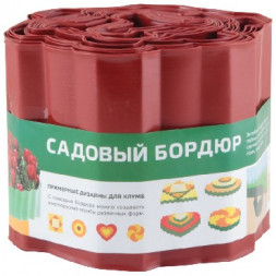 Сад и огород PARK бордюр для газонов, грядок h 15см (256009) красный