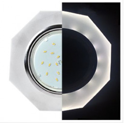 встраиваемый светильник ECOLA SL538AECH GX53 H4 LD5312 GLASS хром/матовый