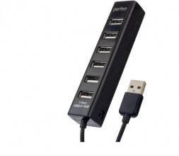USB разветвитель PERFEO (PF C3227) USB-HUB 7 Port, (PF-H035 Black) чёрный
