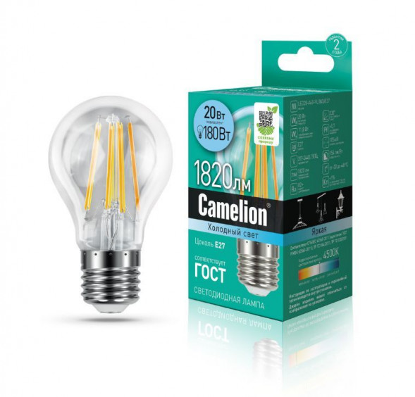 Лампа CAMELION (13719) LED20-A60-FL/845/E27