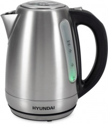 Чайник HYUNDAI HYK-S8408 1.7л. 2200Вт серебристый матовый/черный (нержавеющая сталь)