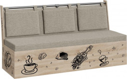 BONMEBEL Скамья прямая Роденго - дуб сонома трюфель/ТК рогожка беж (2 кор.)