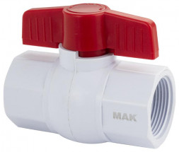 Кран шаровый МАК 476 Кран шаровой 1 1/4 м/м ручка-бабочка полипропиленовый из АБС - пластика