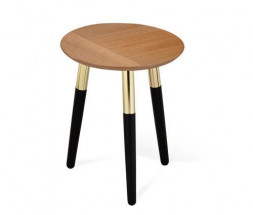 Столик журнальный SHEFFILTON SHT-CT17 дуб весенний/черное дерево/латунь (191695)