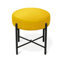 Пуфик SHEFFILTON SHT-B4 желтый/черный муар ткань/металл (190210)