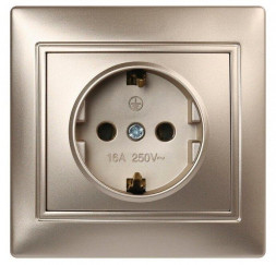 Розетка SMARTBUY (SBE-01c-16-S1-Z-c) Венера, 1-местная, шампань