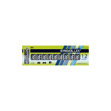 Элементы питания ERGOLUX (11749) LR6 Alkaline BP-12 (LR6 BP-12, батарейка,1.5В)