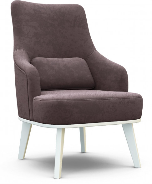 Мягкая мебель ЭЛЕГИЯ КОМФОРТ-5 Кресло отдыха Высокая спинка SENSEY DUSTY PLUM Снег (Лак) Категория 3 (1 кор.)