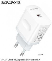 СЗУ BOROFONE (6941991121357) BA99A СЗУ 1Type-C 3.0A PD 20W , белый