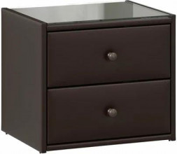 Тумба прикроватная BONMEBEL Тумба прикроватная Куба кожзам: коричневый (1 пак.)